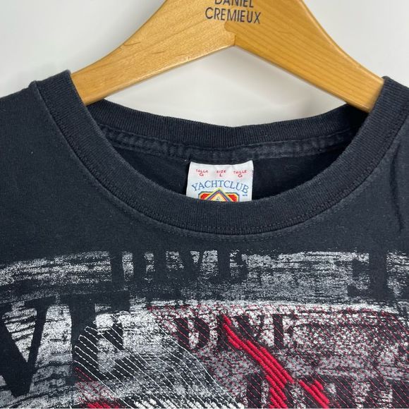 Yacht Club Shirt Mens Large Black Playa Del Carmen Mexico Travel Cotton Sailing - Picture 2 of 6